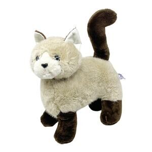 Mervyn's Playful Pals Siamese Cat Plush Stuffed Animal Standing Blue Eyes 13"